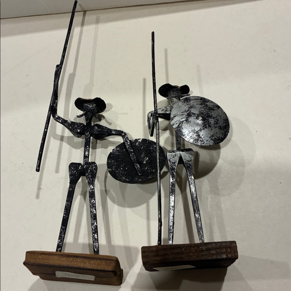 Don Quixote Castle core Sculptures Brown Wood/Metal Made in Spain Welded on Wood